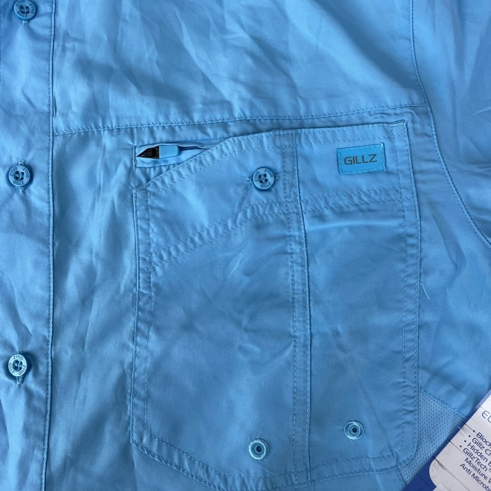 NWT Gillz Shirt Mens Medium Vented Button Up Fishing Long Sleeve Lightweight - Picture 3 of 5